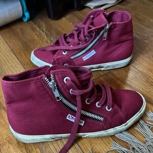 Superga Women's Cotu Zip Canvas High Top Sneakers - Red - size 6.5